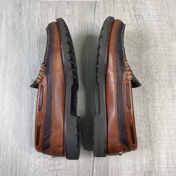 L.L. Bean Men's Allagash Bison Handsewn Penny Loafers Two-Tone Size 9 Slip On S - Picture 10 of 12